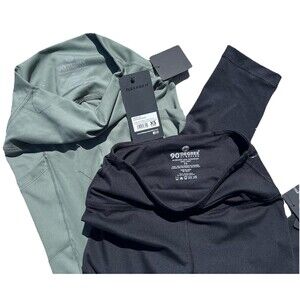 90 Degree Reflex Interlock Crop Tight Lot Of 2 Agave Green & Black NWT $118 XS